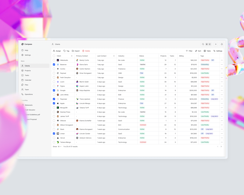 Cover image for Compass –– CRM UI Kit Design