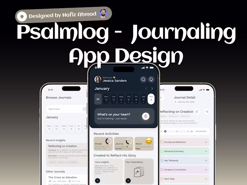 Cover image for UI/UX Design for a Voice-Based Journaling Application 