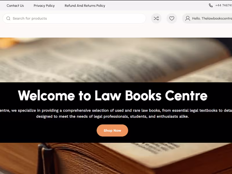 Cover image for Ecommerce Website Development for Law Books Centre