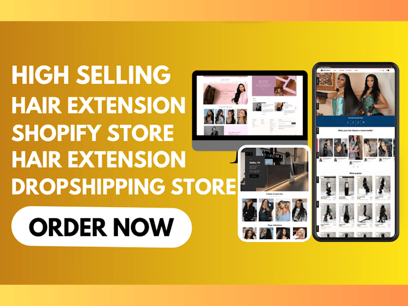 Cover image for I will design hair extension shopify store dropshipping store