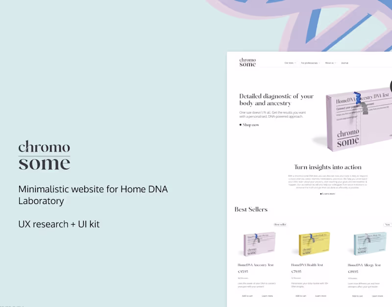 Cover image for DNA Home Laboratory UX / UI Design of the website
