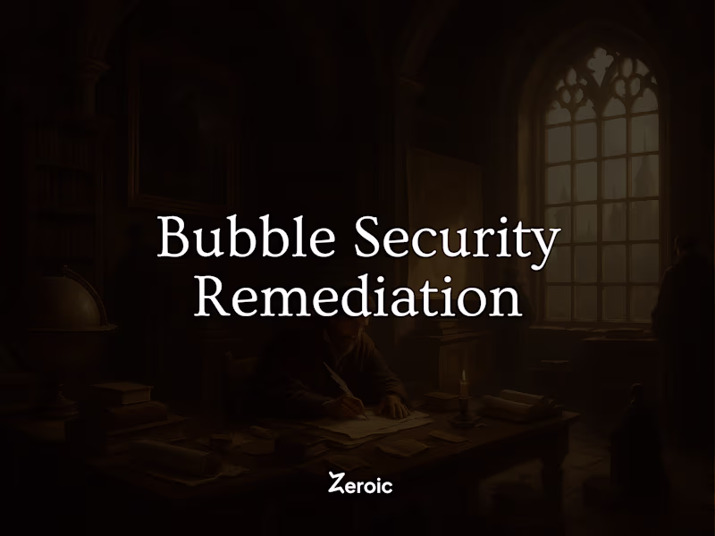 Cover image for Bubble Security Remediation