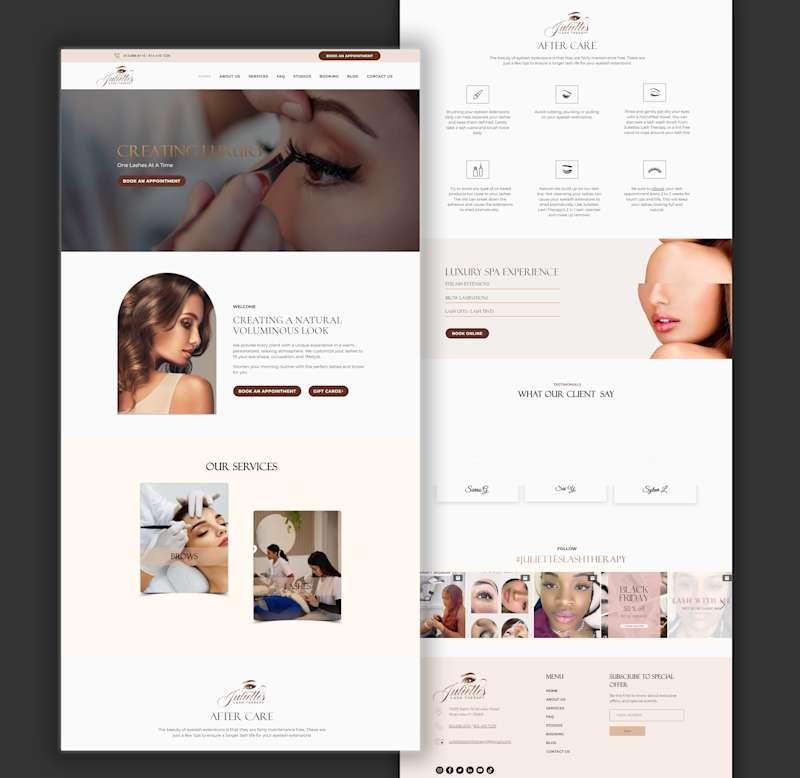 Cover image for Eyelashes and brows Wix Website Design