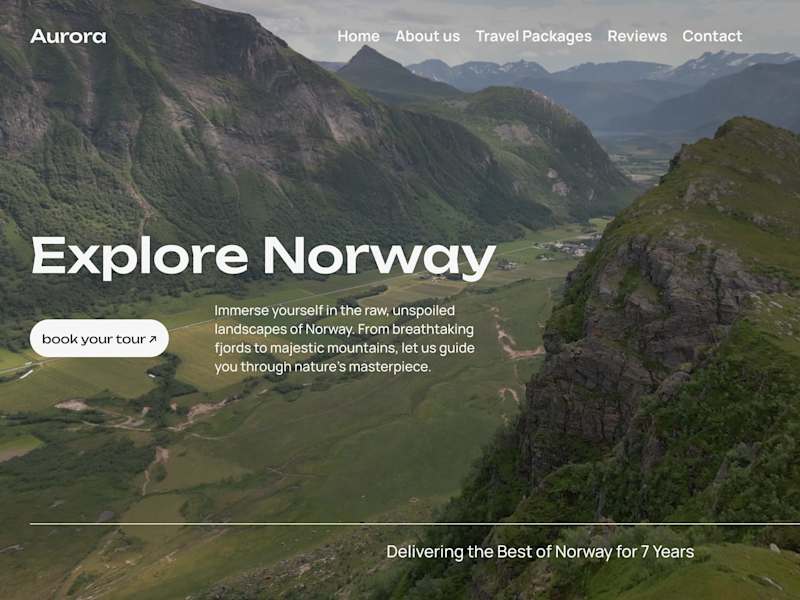 Cover image for Aurora Travel - Travel Agency Landing Page