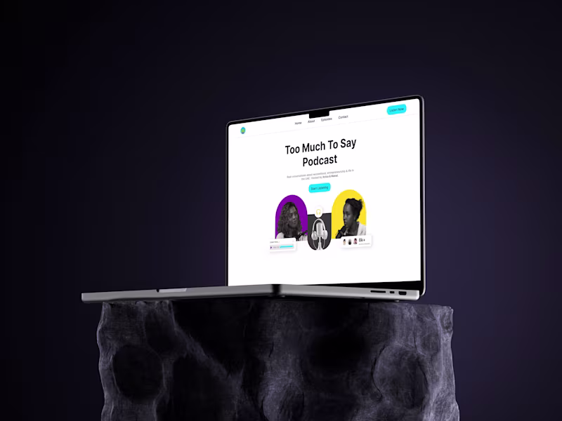 Cover image for Bold, Minimalist Website Design for 'Too Much To Say' Podcast