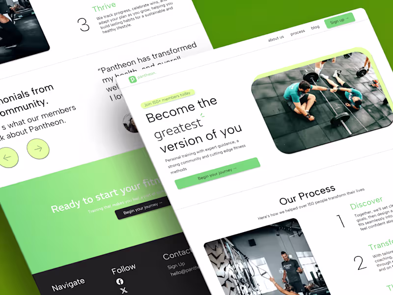 Cover image for Personal Training Company Website