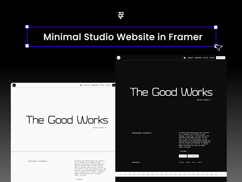 Cover image for Minimal Studio Website in Framer
