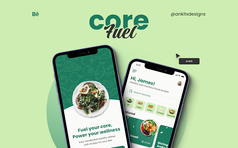 Cover image for Core Fuel Recipe App - UI/UX Design
