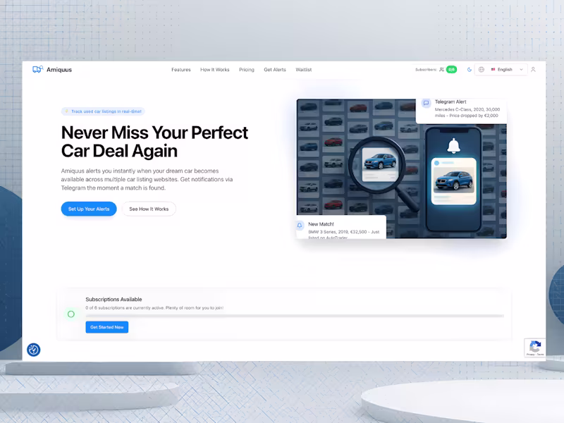 Cover image for Amiquus Car Alert Subscriptions Development