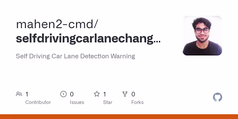 Cover image for Self Driving Car Lane Change Detection Warning