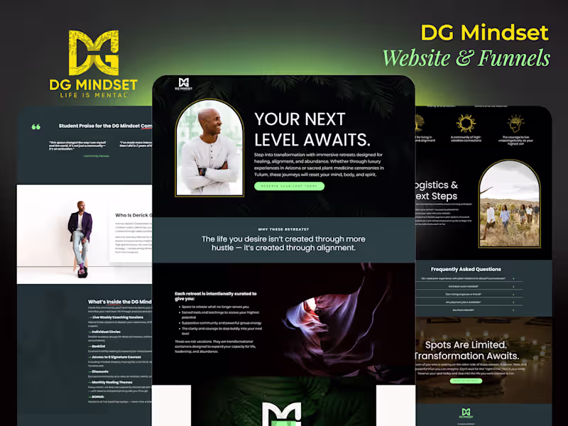 Cover image for Kajabi Landing Page Design for DG Mindset