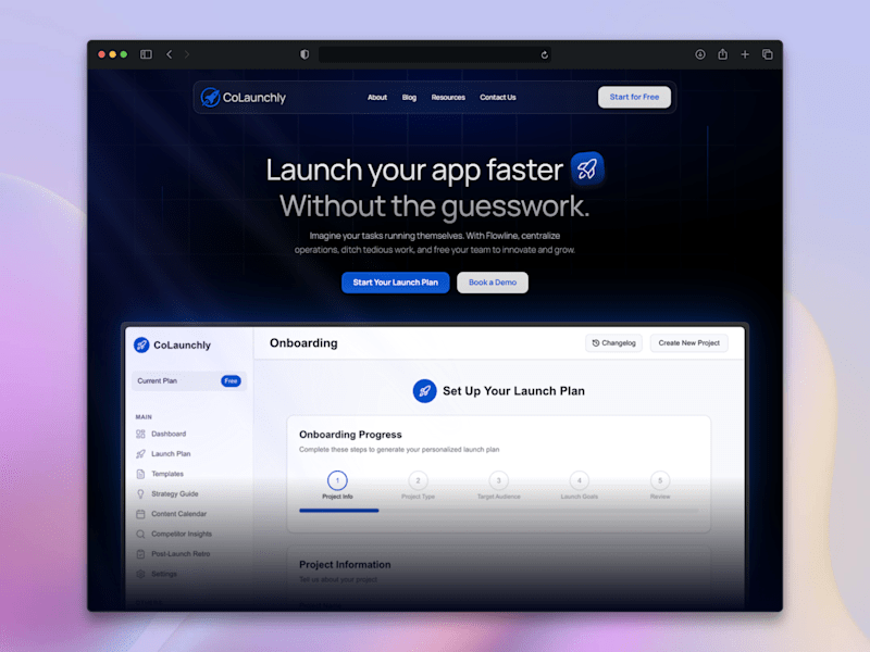 Cover image for CoLaunchly Landing Page Design