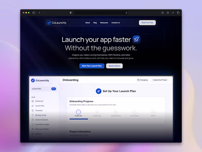 Cover image for CoLaunchly Landing Page Design
