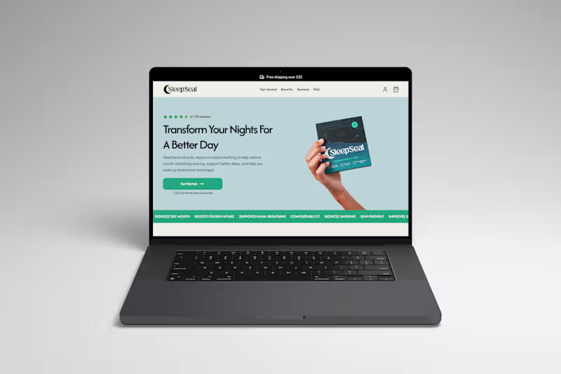 Cover image for Ecommerce site for SleepSeal - Premium mouth tape 