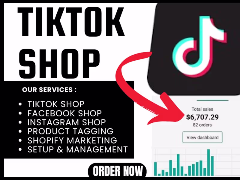 Cover image for I will professionally setup and optimize tiktok shop.