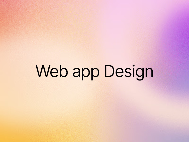 Cover image for Web app design