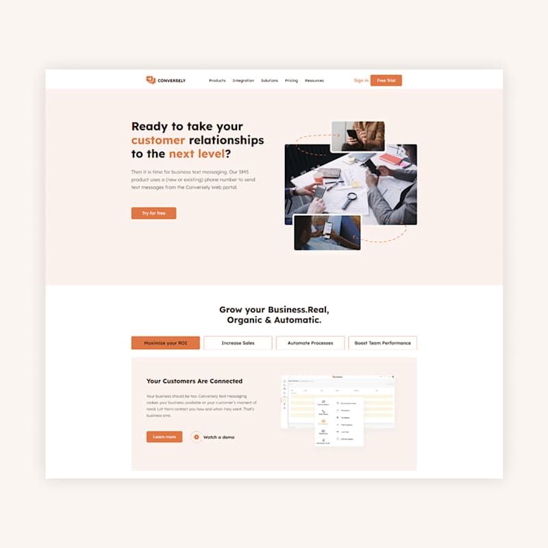 Cover image for Landing page for Customer care Messaging App Custom Integrations