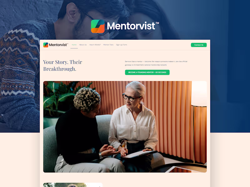 Cover image for Webflow Website & UI Design for Mentorvist (Figma + Dev)