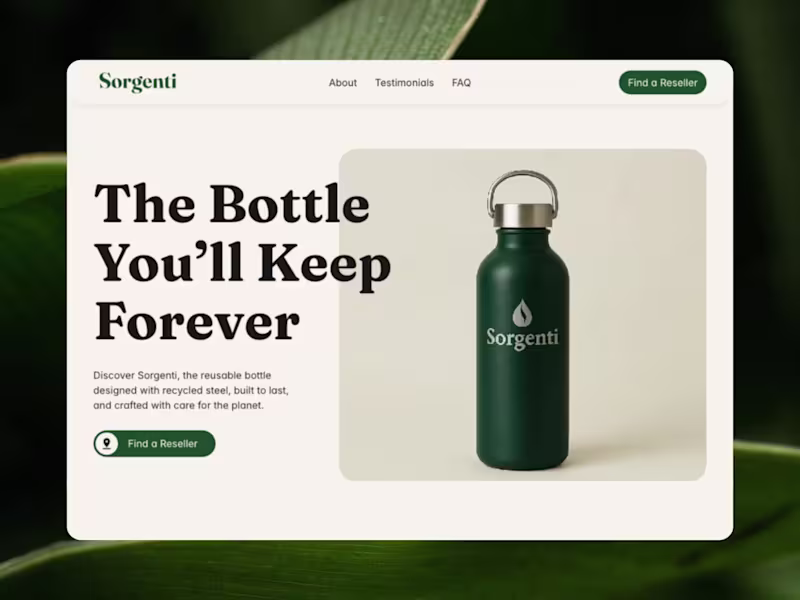 Cover image for Sorgenti – Eco Product Landing Page