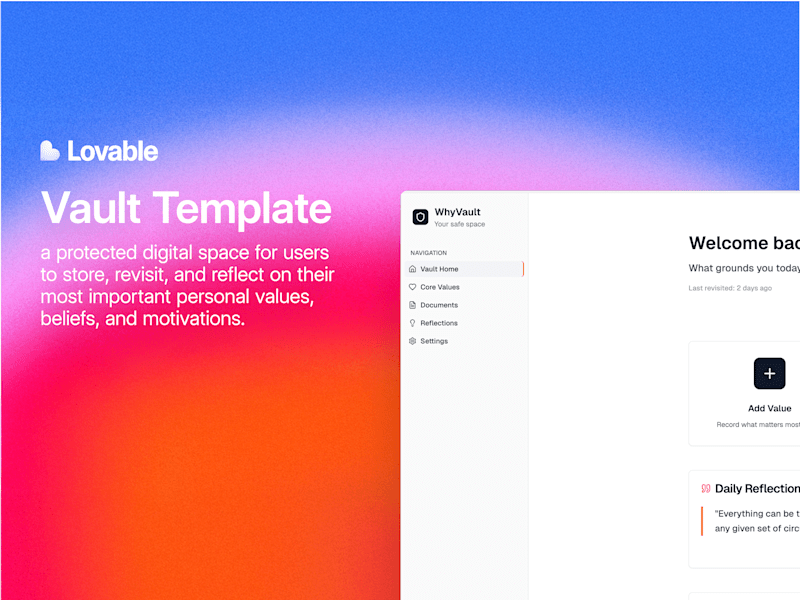 Cover image for WhyVault - Personal Vault Template