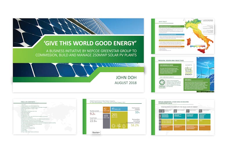 Cover image for Green Energy Investor Presentation Design