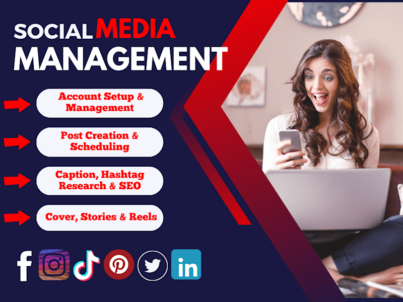 Cover image for I'll manage your social media on Instagram, Facebook, or TikTok