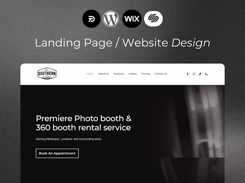 Cover image for Southern Exposure Selfie Booth • Website Redesign