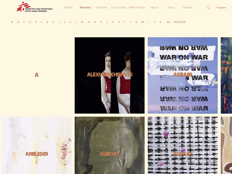 Cover image for 100 Artists for Gaza - Online Art Auction Supporting Medecins S…