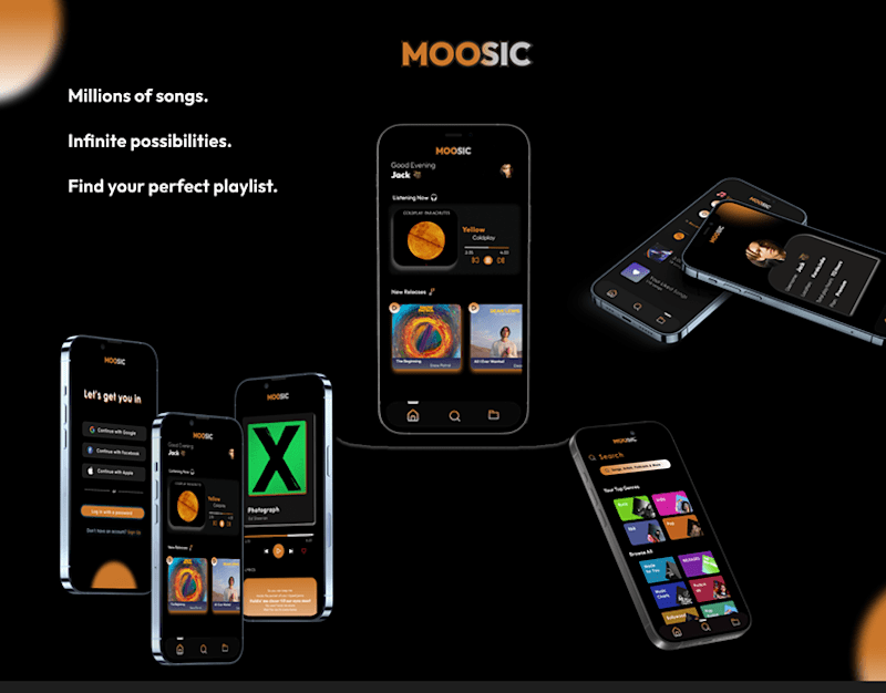 Cover image for MOOSIC | MUSIC PLAYER | UI/UX DESIGN :: Behance