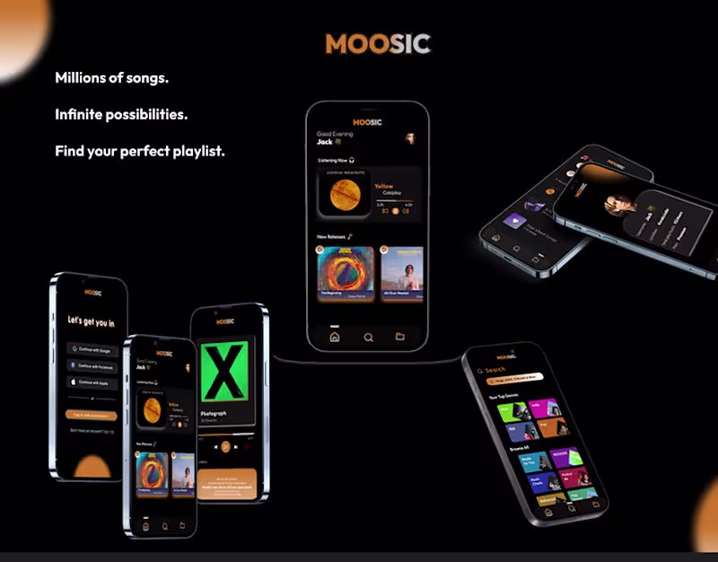 Cover image for MOOSIC | MUSIC PLAYER | UI/UX DESIGN :: Behance