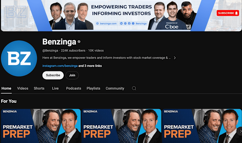 Cover image for Benzinga Social Media