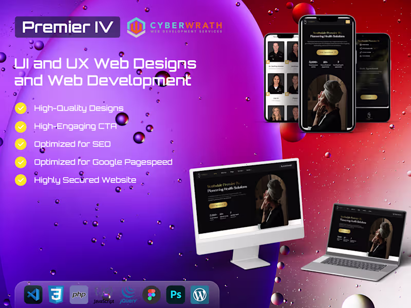 Cover image for Premier IV Healthcare - WordPress Development and UI/UX Designs