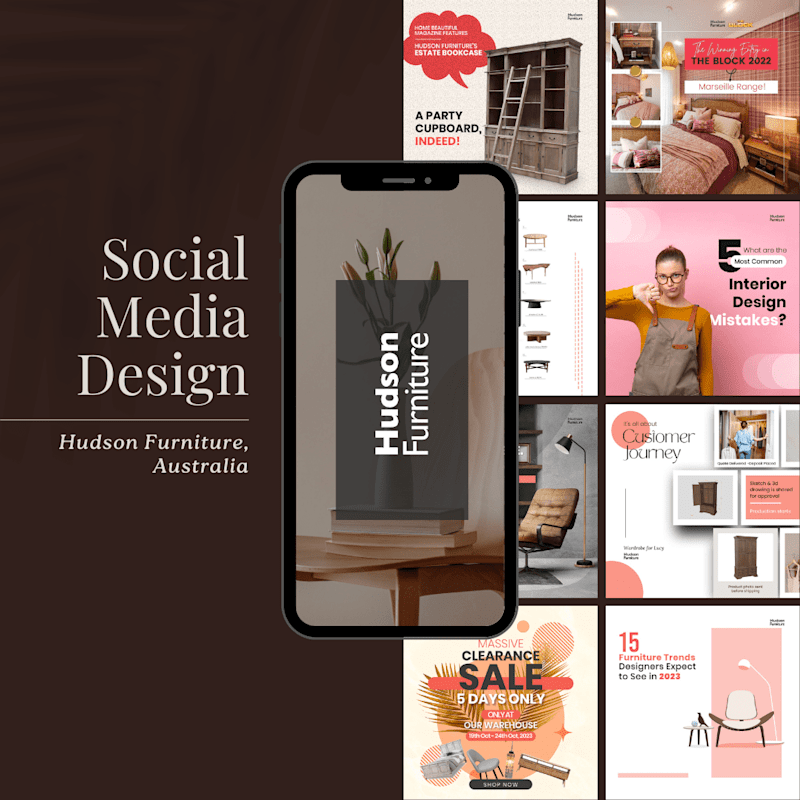 Cover image for Social media content creation for Hudson Furniture