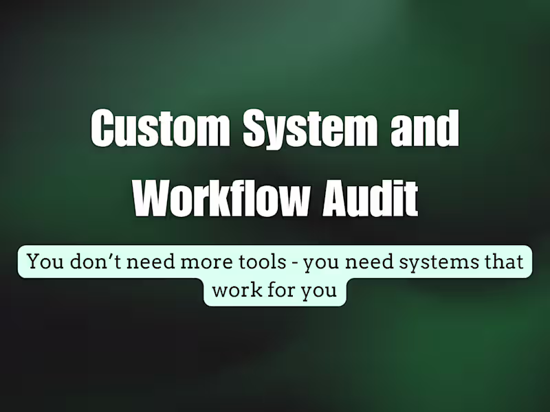Cover image for Custom System and Workflow Audit