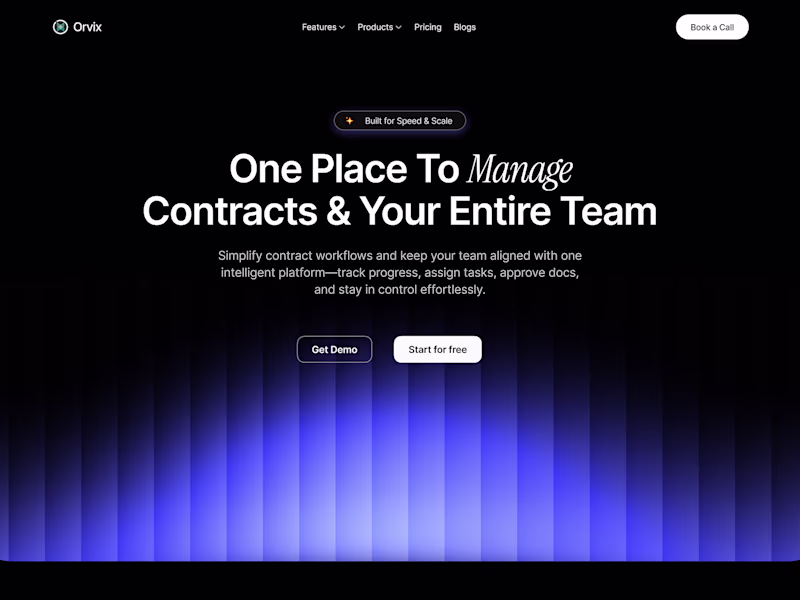 Cover image for Minimal SaaS Landing Page Hero – Contract Platform