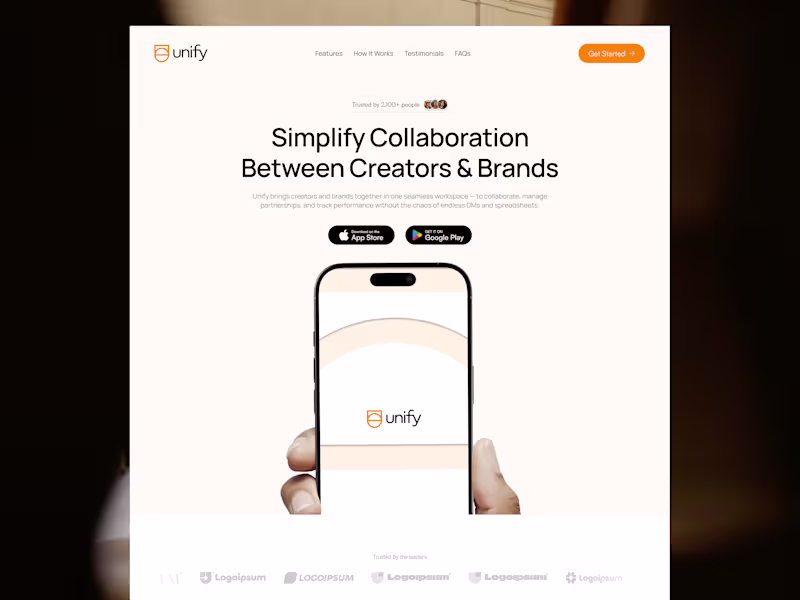 Cover image for Unify Landing Page Design