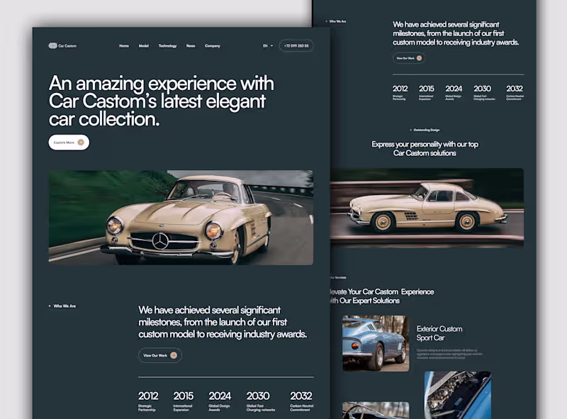 Cover image for Car Castom - Agency Landing Page