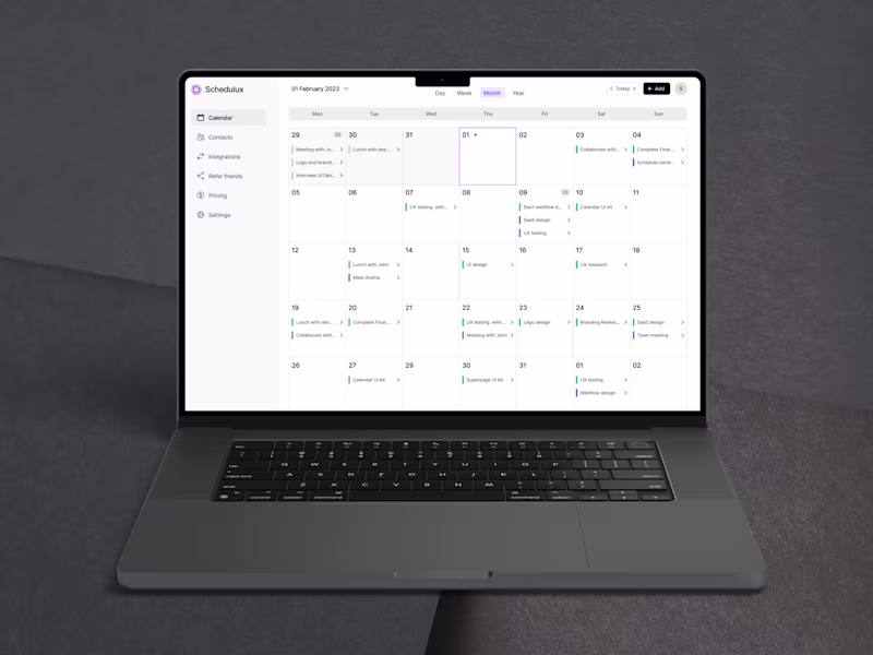 Cover image for Schedulux - Web App Design