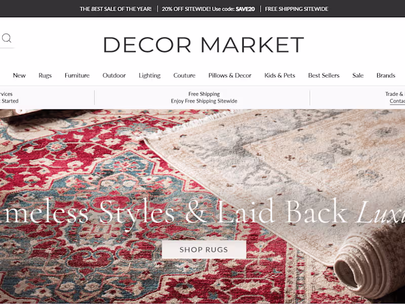 Cover image for Modern E-commerce Website for Stylish Home Décor Store
