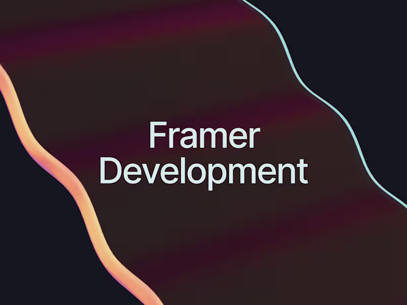 Cover image for Web Design and Framer Development