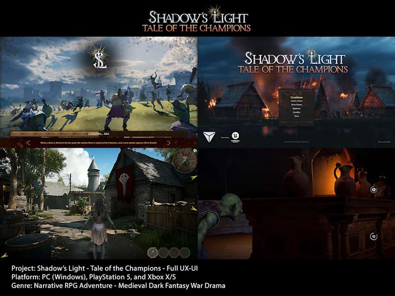 Cover image for UX/UI Design for Shadow's Light - Tale of the Champions