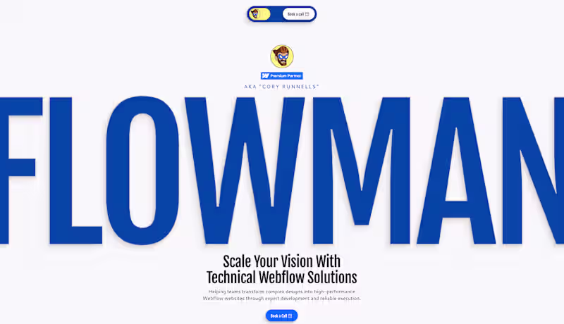 Cover image for Premium Webflow Development | Cory “Flowman” Runnells