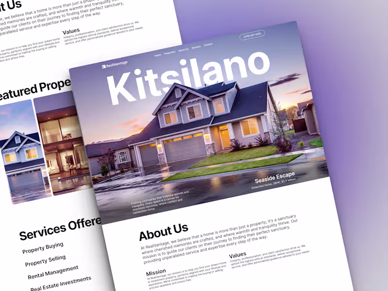 Cover image for RealVantage Real Estate Framer Website