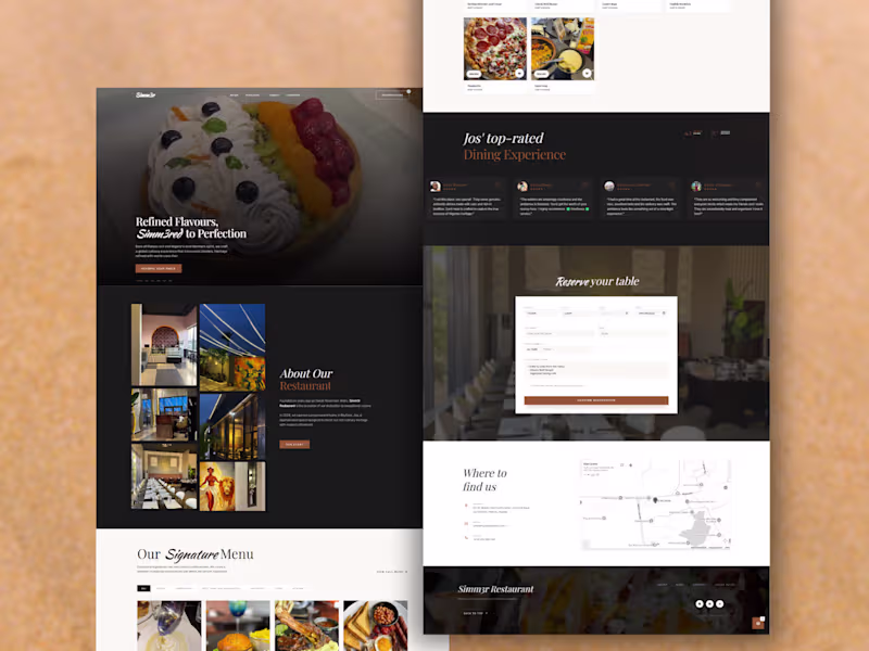 Cover image for Simm3r Restaurant & Café Website Redesign
