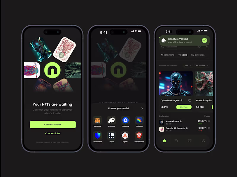 Cover image for Mobile App: NFT Wallet Flow