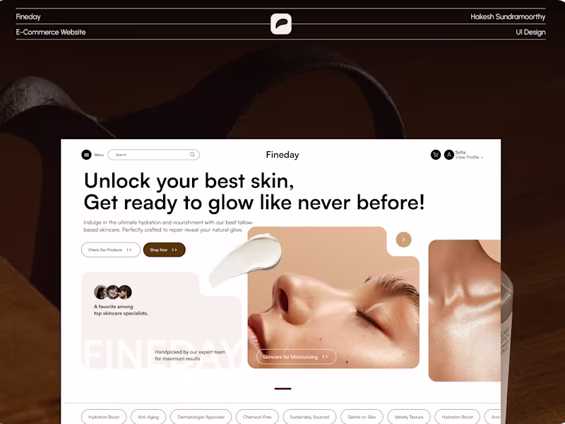 Cover image for Fineday – Skincare Store UI with a Minimal Touch
