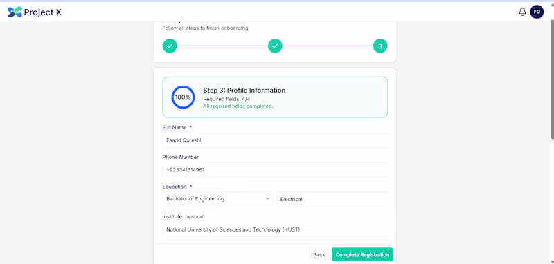 Cover image for Project X MVP Wireframes (Lofi+Hifi Product Design)