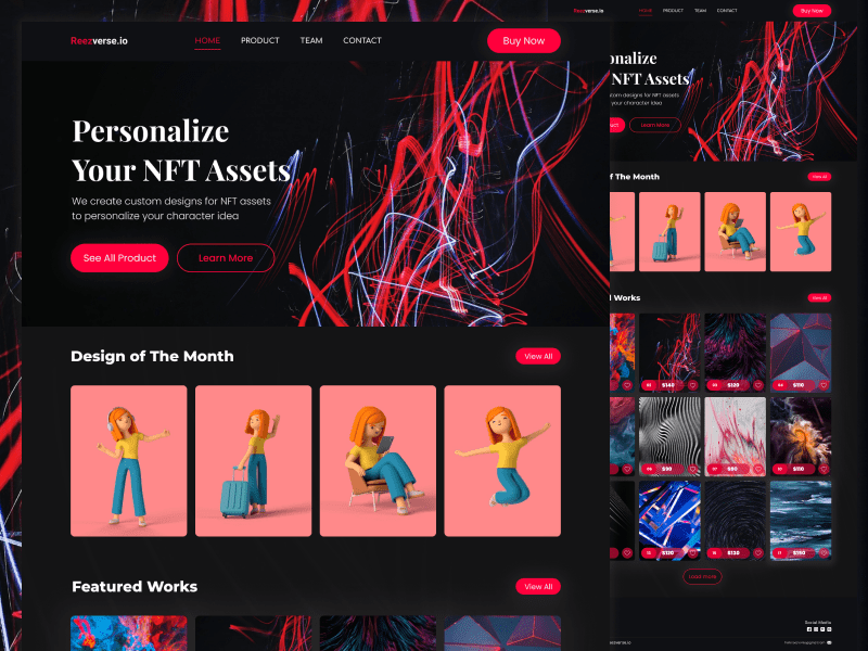 Cover image for Landing Page Reezverse - NFT Marketplace 