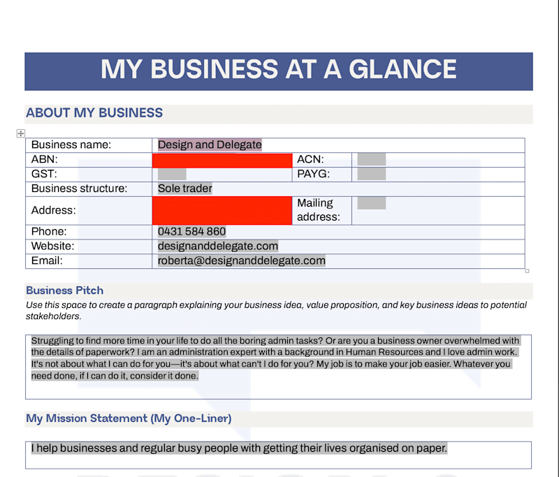Cover image for New Business - My Business at a Glance