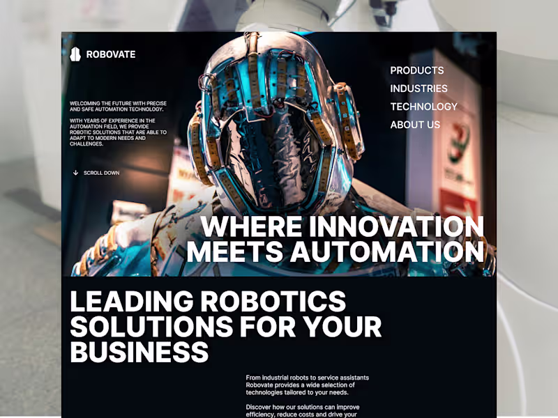 Cover image for Robovate - Robotics Technology Website